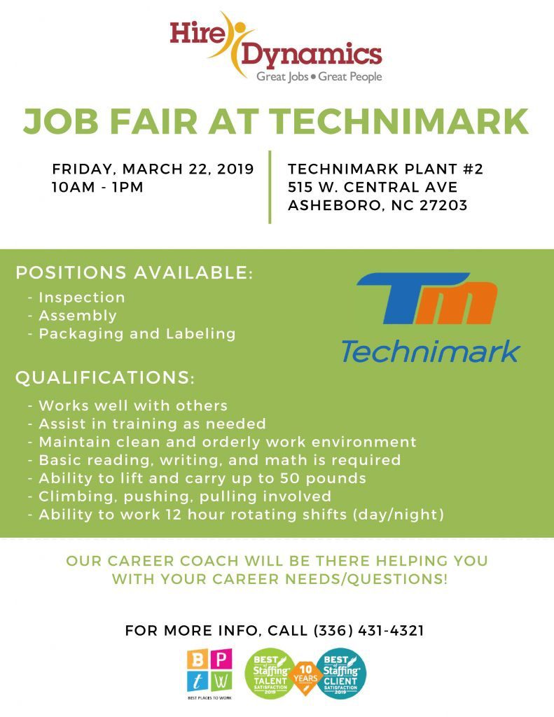 Job and career fairs in north carolina
